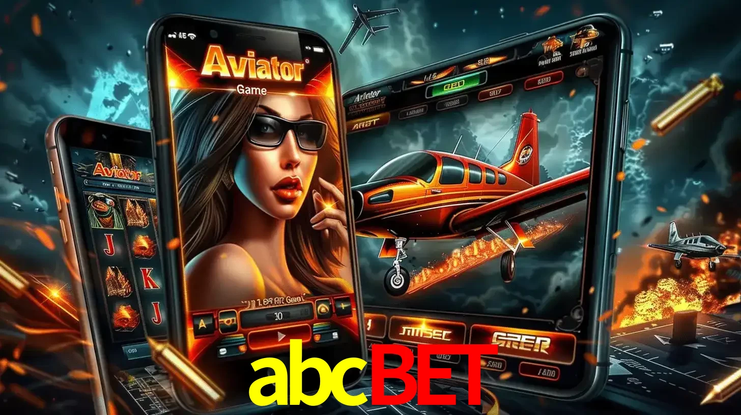 O popular jogo de apostas Aviator exibido em vários celulares e tablets, mostrando a interface emocionante e a ação de voo disponíveis para jogar agora no abcbet.