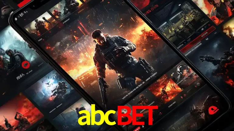 Tela de um celular exibindo uma galeria de jogos de tiro com temática militar, mostrando a variedade de e-sports disponíveis para apostas na plataforma de entretenimento abcbet.