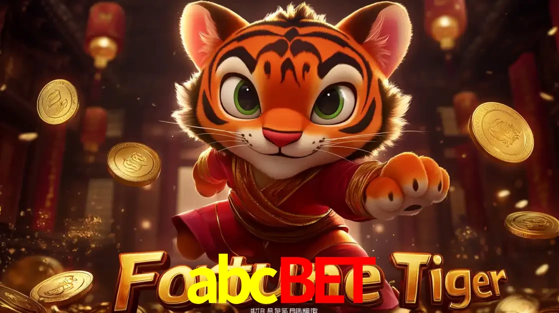 O carismático mascote do jogo de slot Fortune Tiger, um tigre fofo em pose de artes marciais, pronto para trazer sorte e multiplicadores de ganhos no cassino online abcbet.