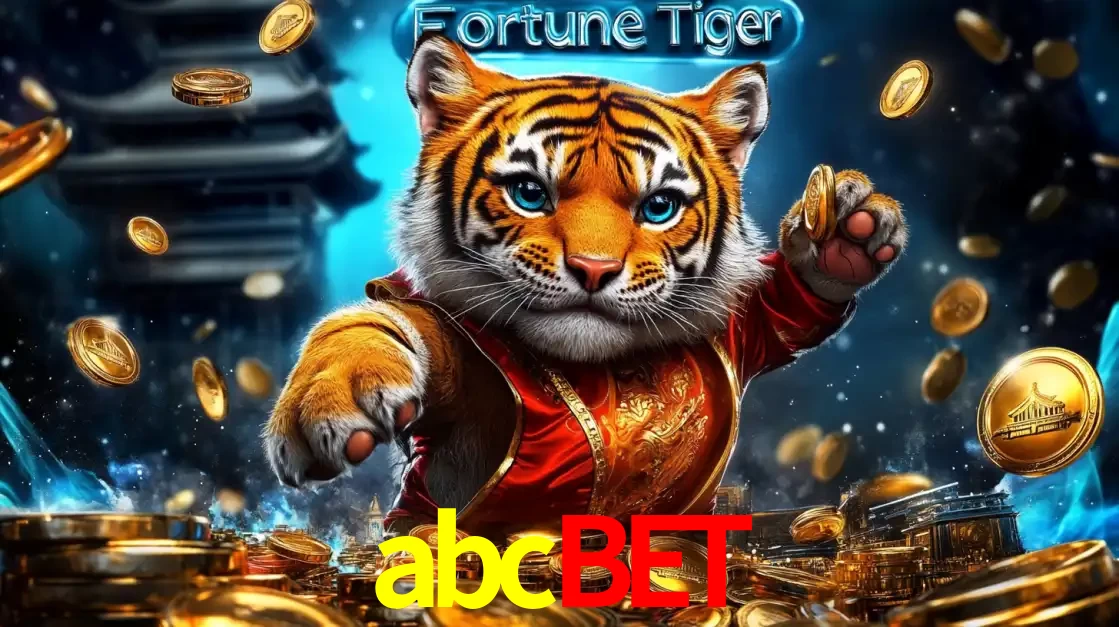 Imagem promocional do jogo de slot Fortune Tiger, com um tigre majestoso em traje tradicional cercado por uma fortuna em moedas de ouro, disponível agora no cassino abcbet.